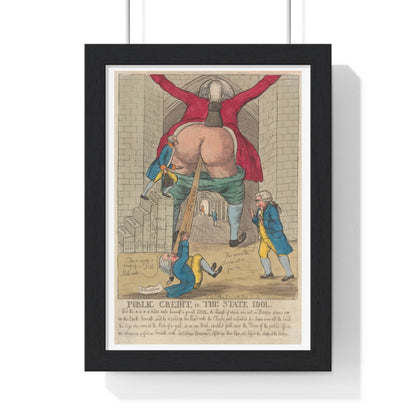 Satirical Print 'Public Credit, Or, The State Idol' (1791) by William Dent, from the Original, Framed Print