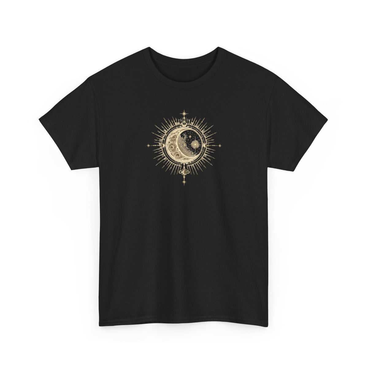 Dark Cross Goth Design Crescent Moon Unisex T-Shirt