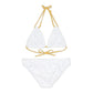 'Not a Dude' Women's Printed White Strappy Bikini Set