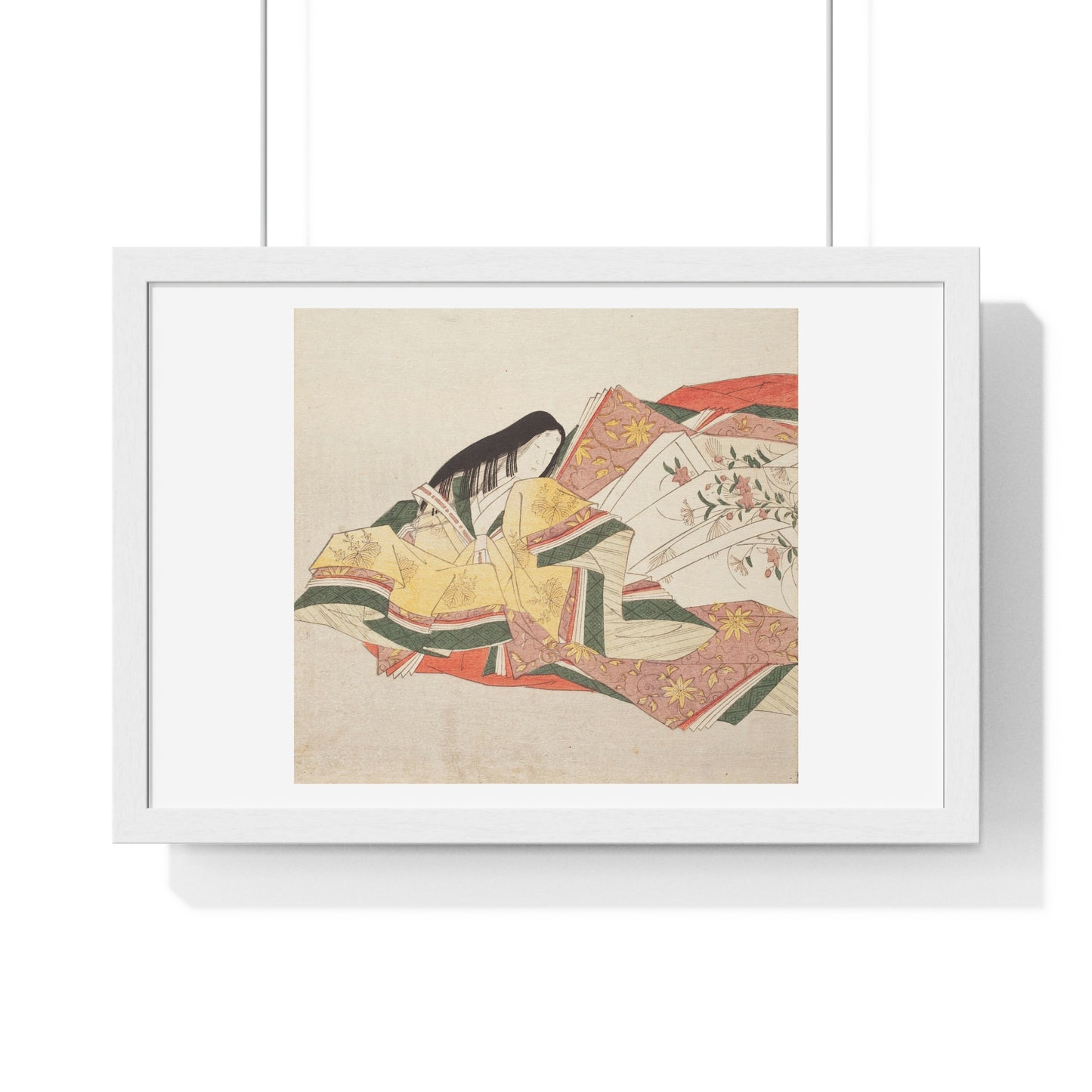 Poetess (1801) by Chobunsai Eishi from the Original, Framed Art Print