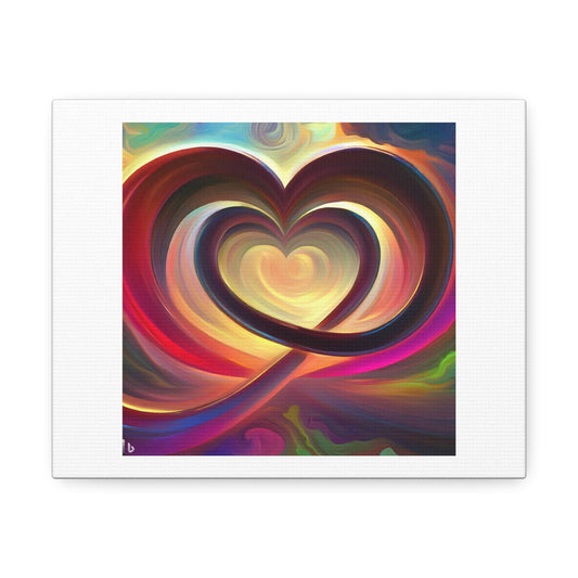 Infinite Love in the Art Style of Steve Burg 'Designed by AI' Print on Satin Canvas