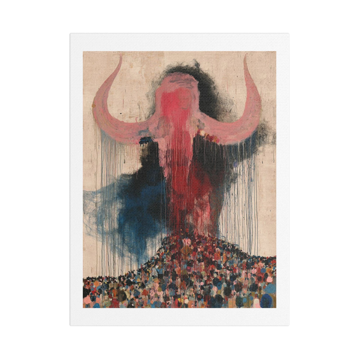 Corrida de Toros, Neo-Surrealism, Art Print on Satin Canvas, Stretched