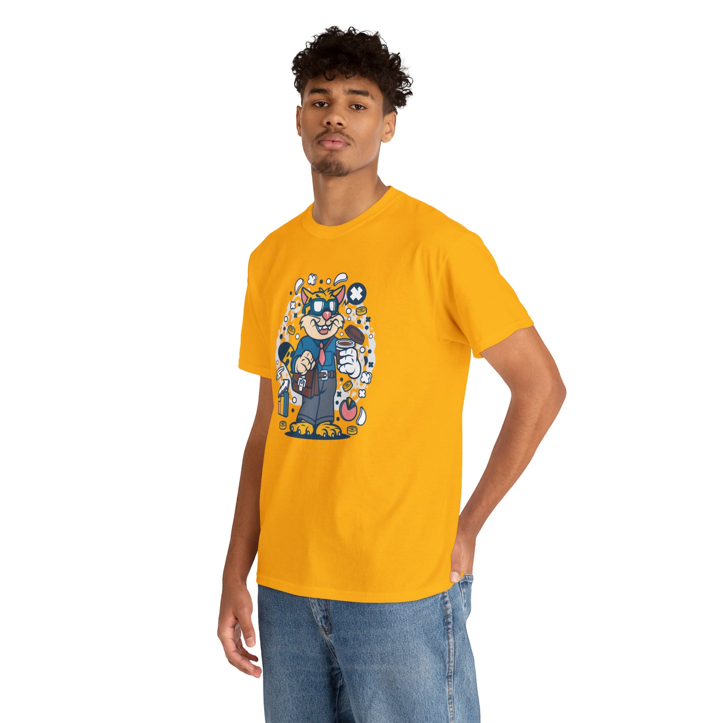 Leopard Businessman Cartoon T-Shirt