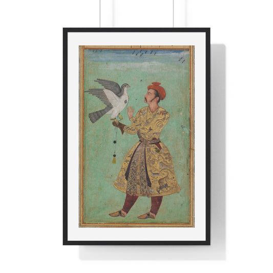 Prince With a Falcon (1600-1605) Indian Watercolour, from the Original, Framed Art Print