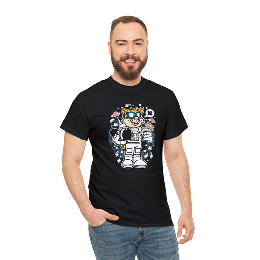 Leopard Astronaut Cartoon T-Shirt