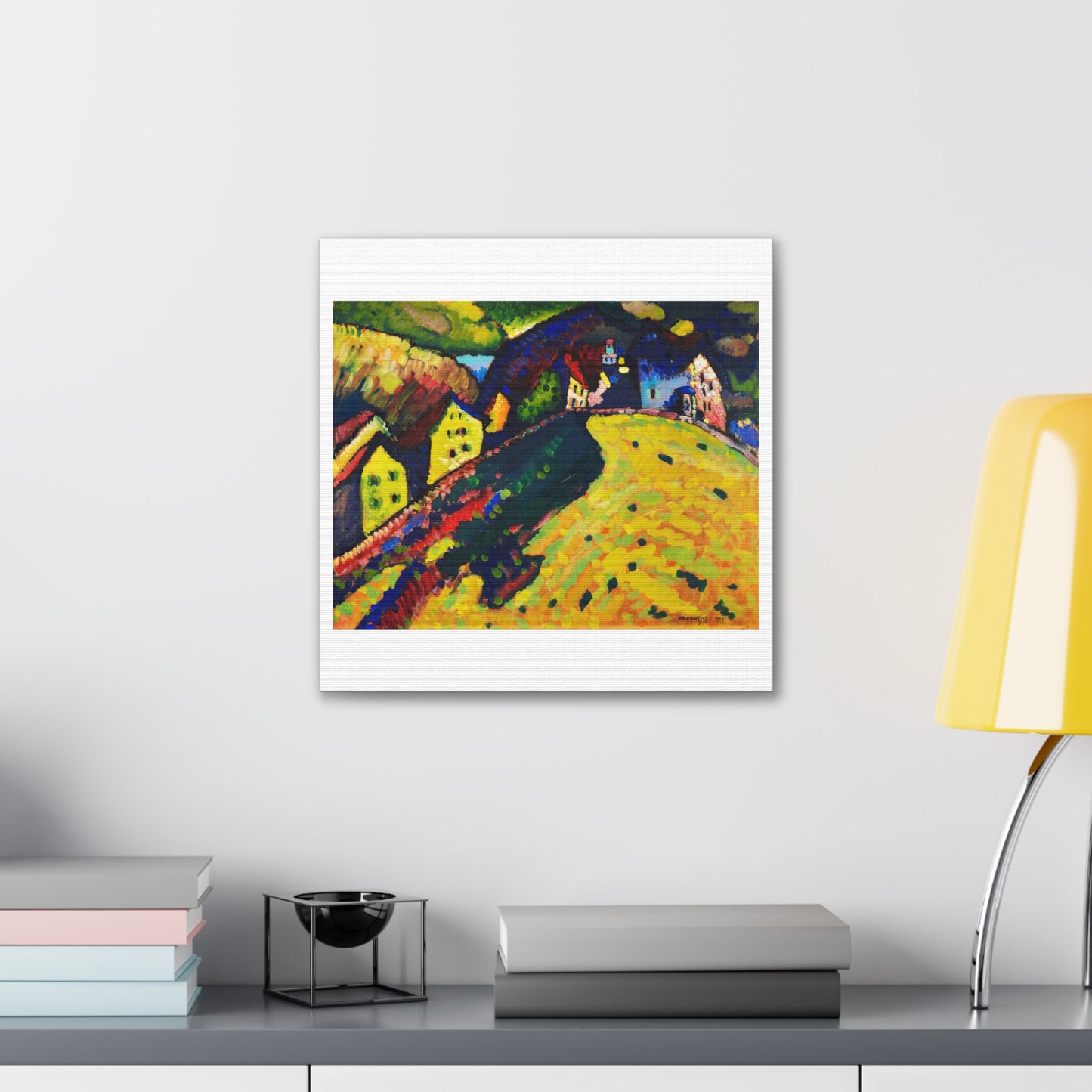 Houses at Murnau (1909) by Wassily Kandinsky Canvas Art Print from the Original