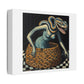 Snake in the Basket 'Designed by AI' Art Print on Canvas