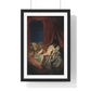 A Provocative Naked Young Woman Lying on a Bed, Death Sits at Her Side Representing Syphilis (1912) Framed Art Print