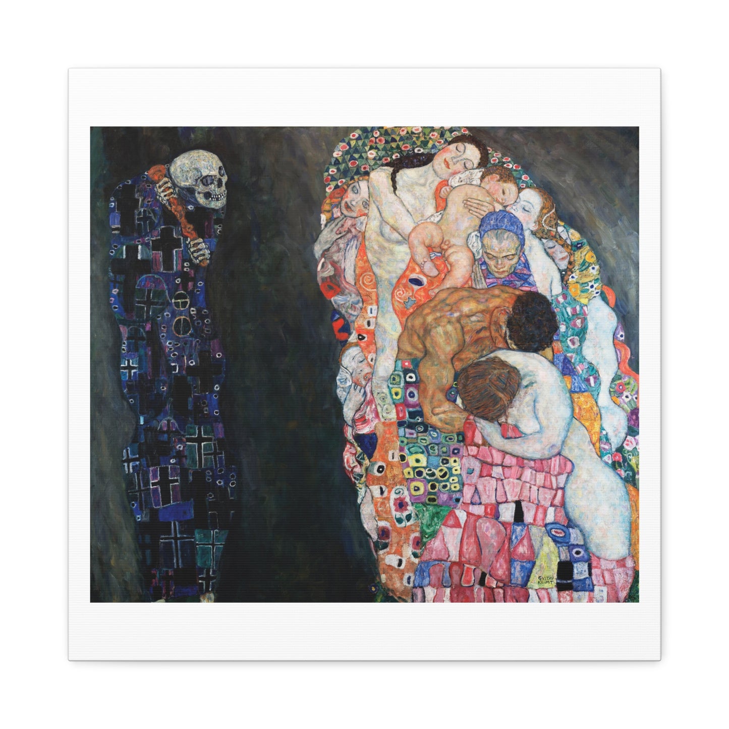 Death and Life (1910-1915) by Gustav Klimt, Art Print on Canvas, Stretched