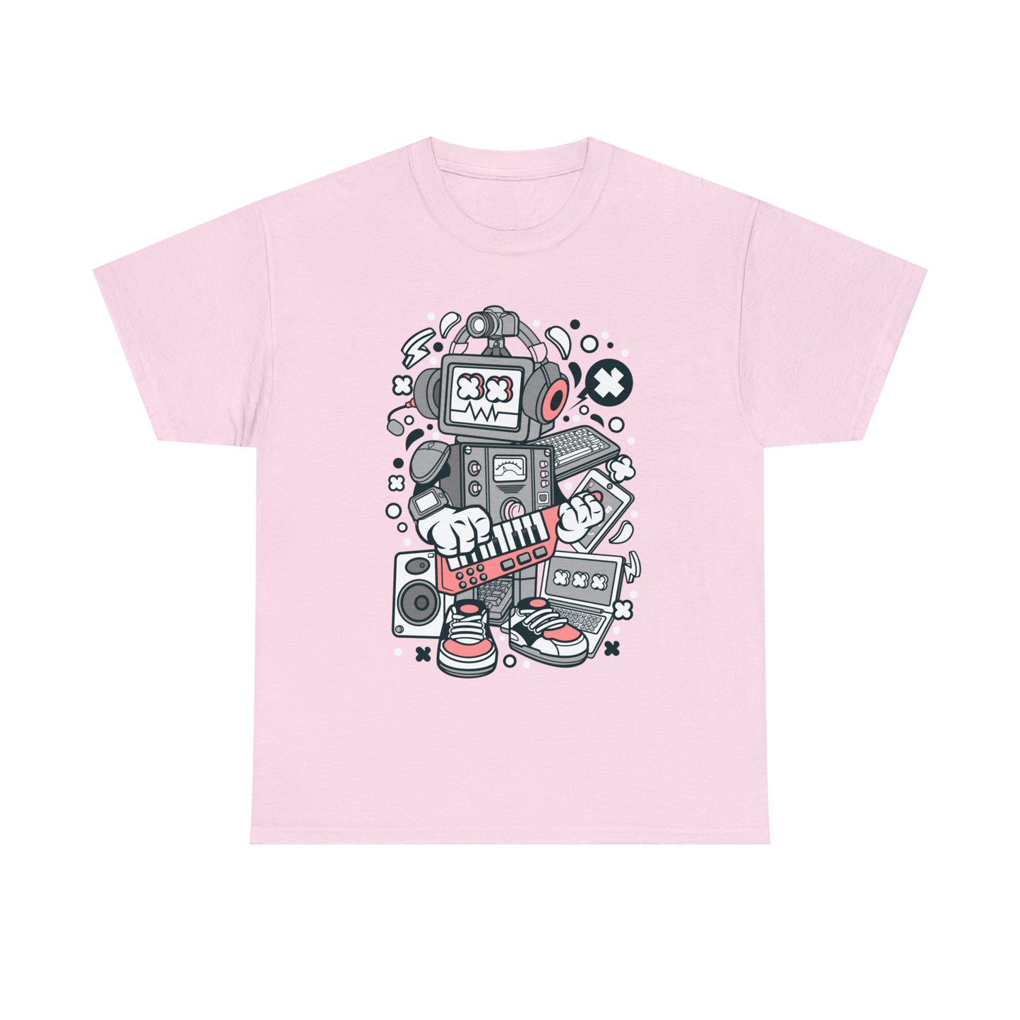 Robot Music Machine Cartoon T-Shirt