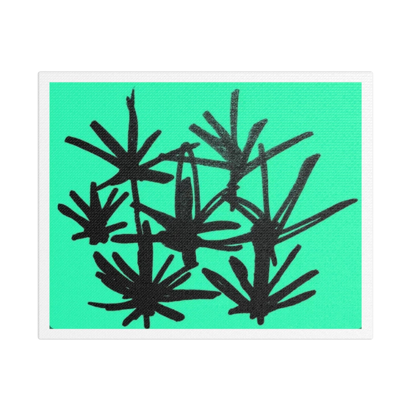 Green Plants, Abstract Decor Art, Print on Satin Canvas