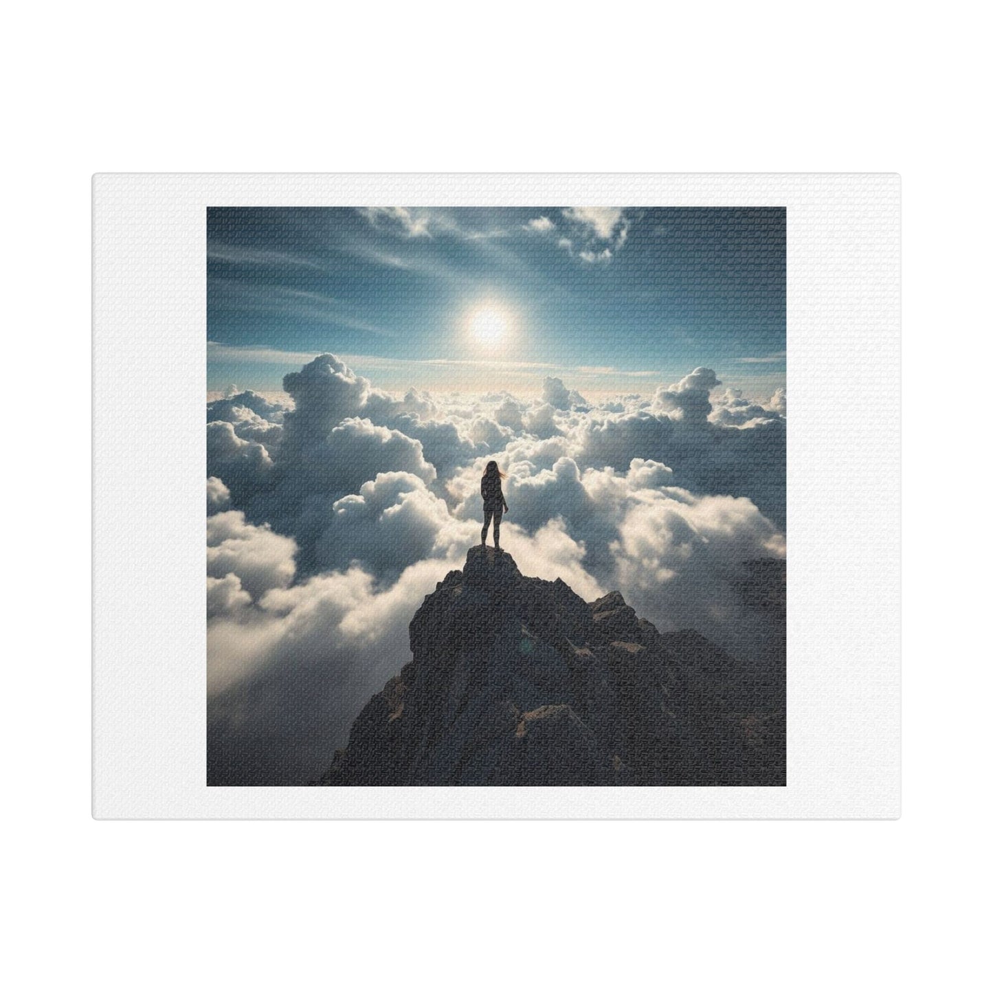 Freedom is at the Top of the Mountain II, Art Print 'Designed by AI' on Canvas