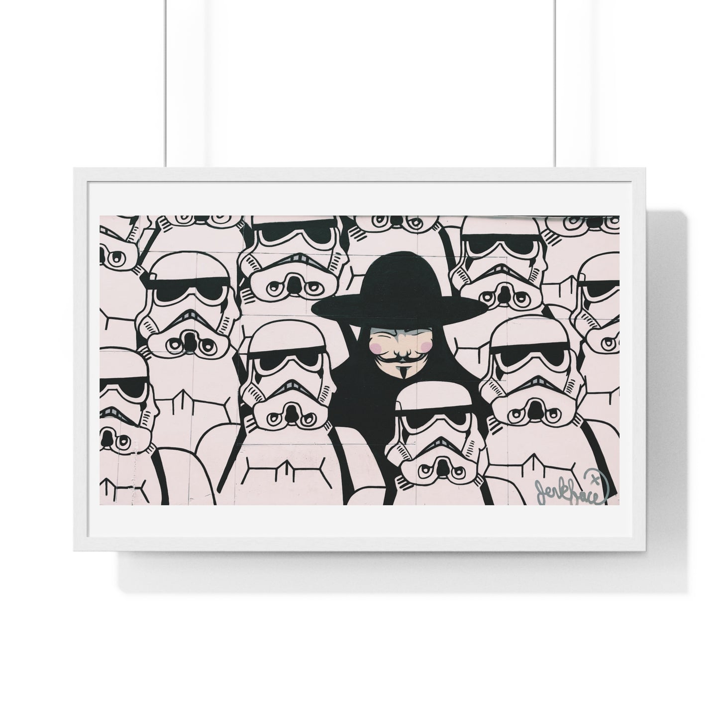 Mural Art: Stormtroopers and Vendetta Character (2017) from the Original, Framed Print