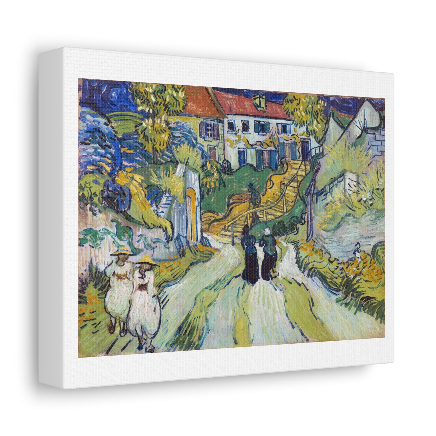 Stairway at Auvers (1890) by Vincent van Gogh, Art Print from the Original on Canvas