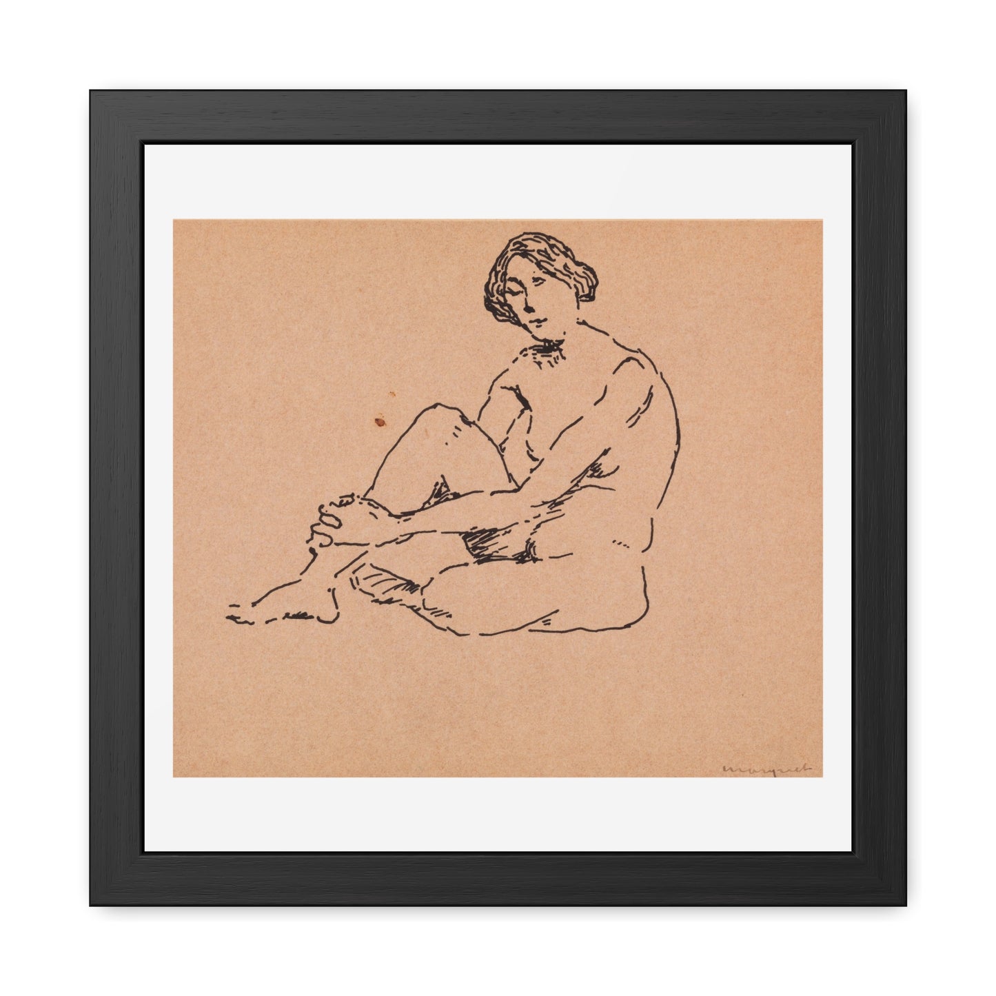 Nude Seated (circa 1910) by Albert Marquet, from the Original, Wooden Framed Print