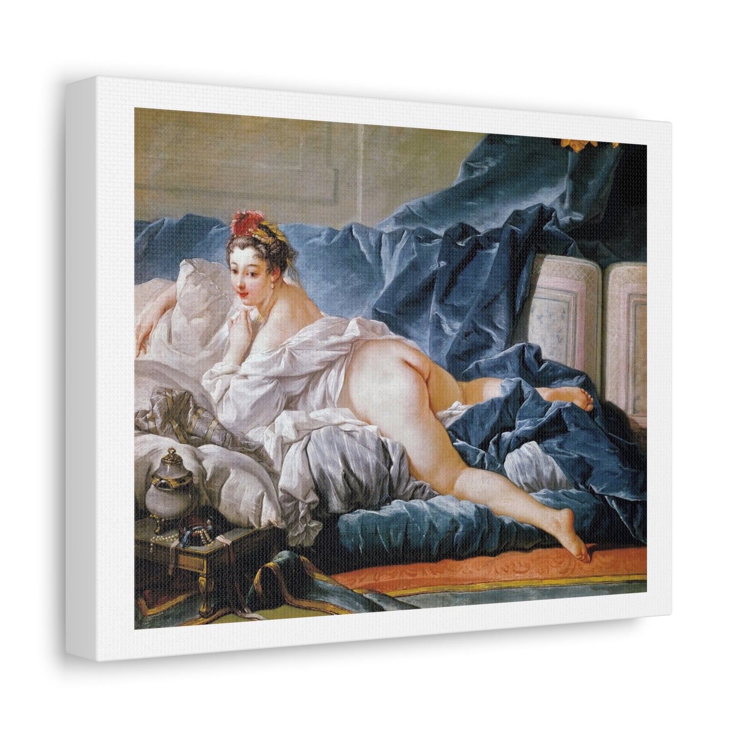 Brown Odalisque (1745) by Francois Boucher, from the Original, Art Print on Canvas