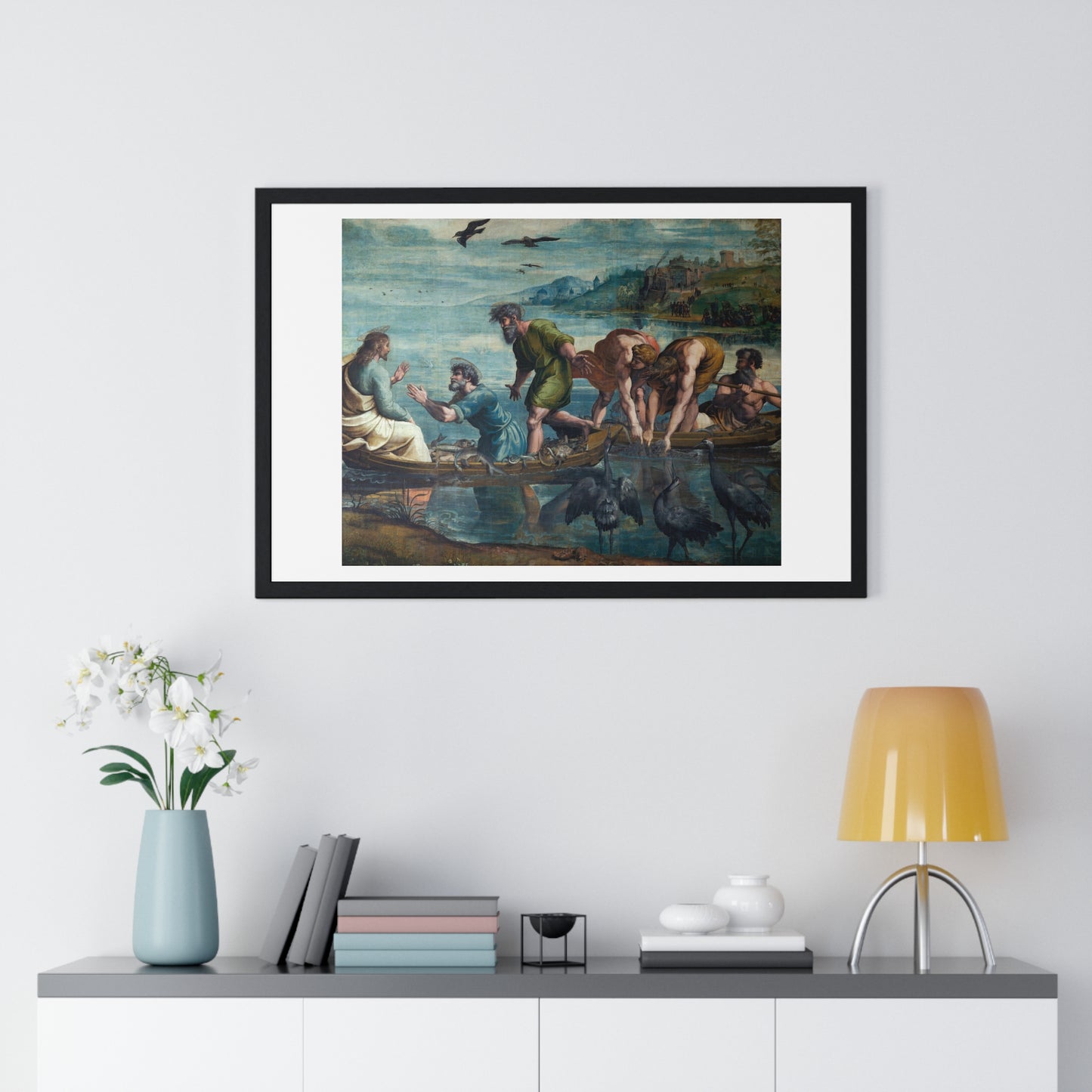 The Raphael Cartoons: The Miraculous Draught of Fishes (1515–1516) from the Original, Framed Art Print