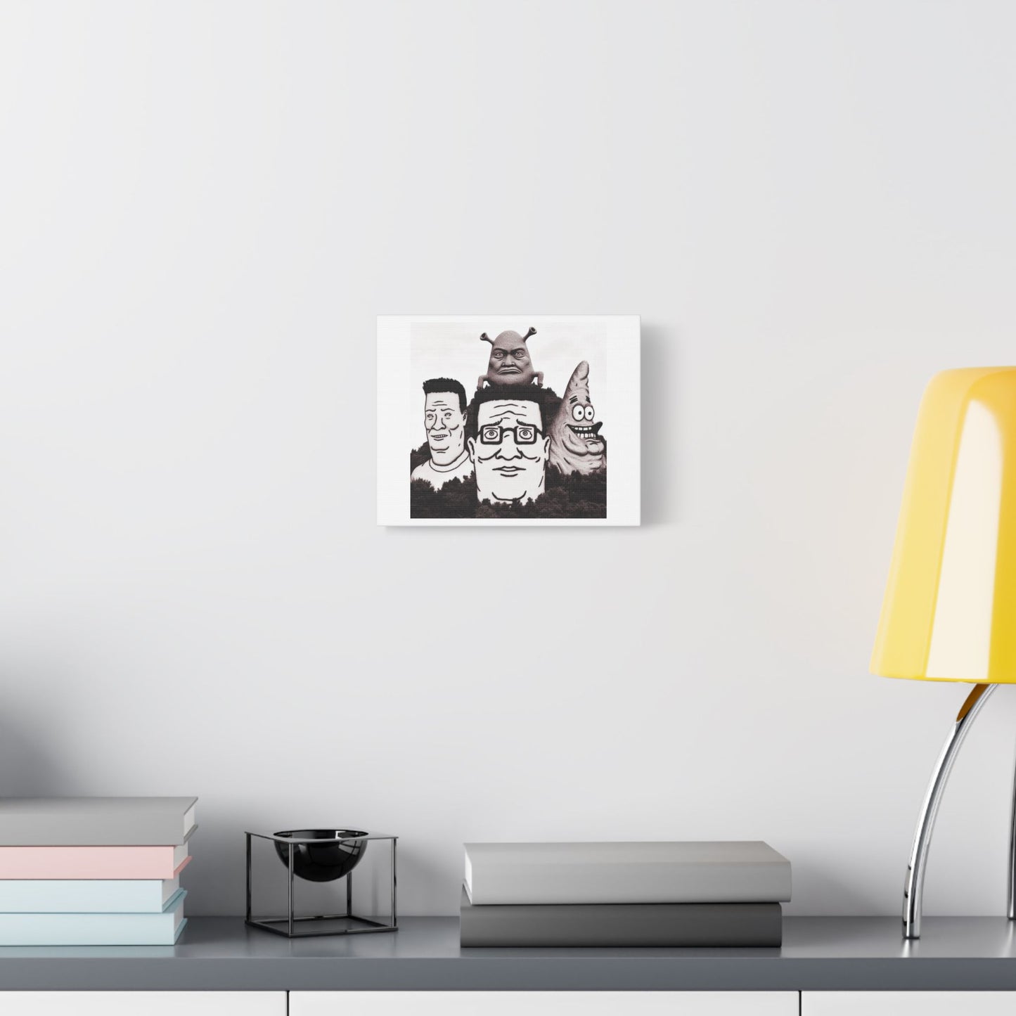 Mount Rushmore National Memorial, Funny Meme Art, Print on Canvas