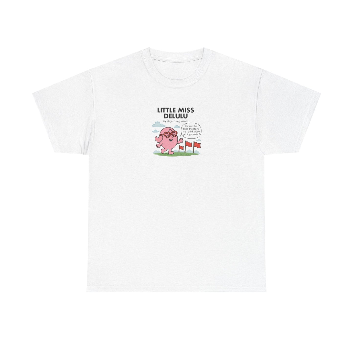 Little Miss Delulu, Funny Mr Men Cartoon Art T-Shirt