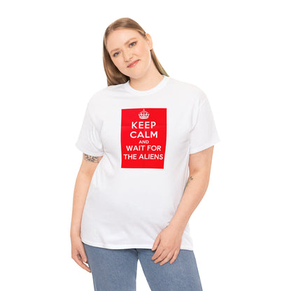 'Keep Calm and Wait for the Aliens' Funny T-Shirt