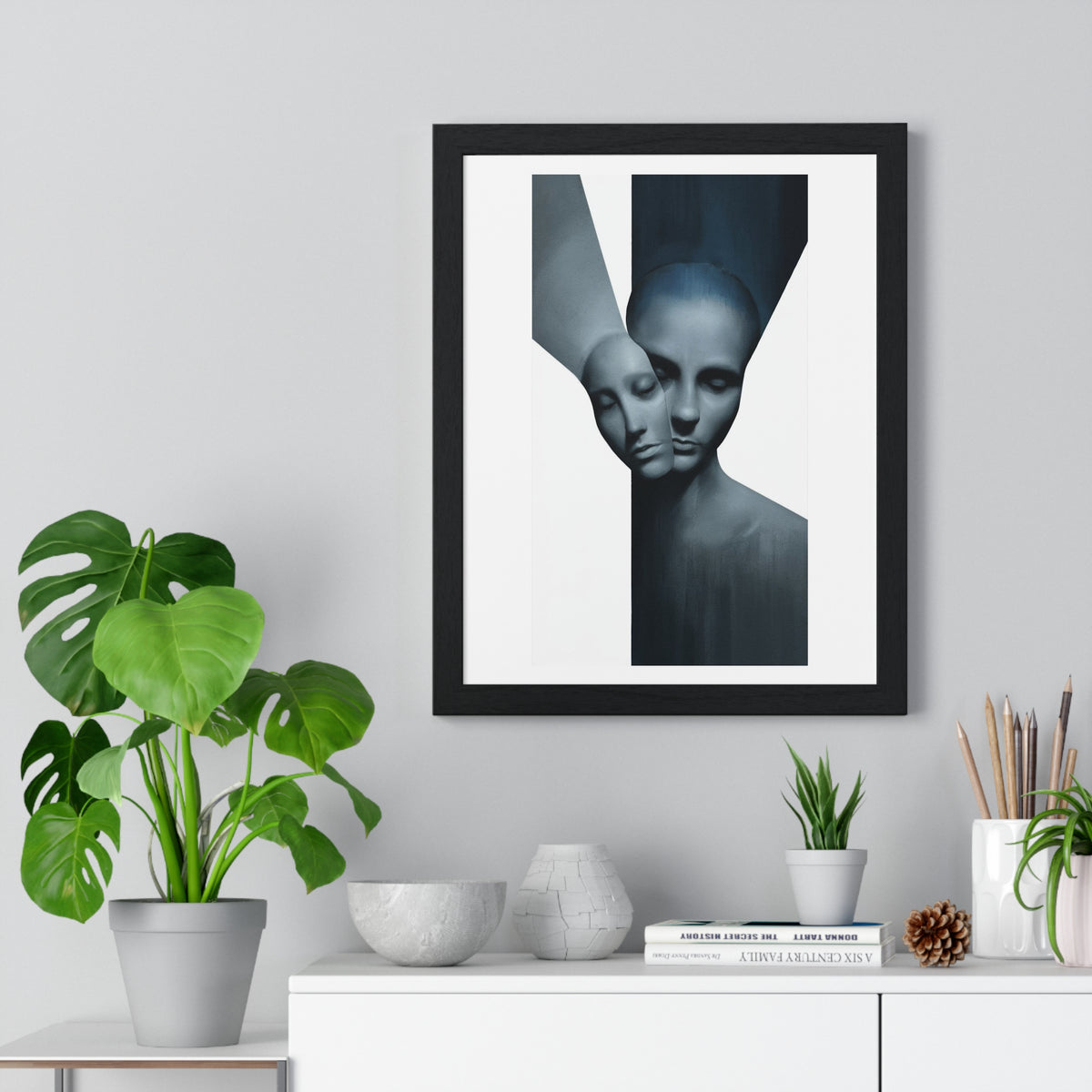 Two Women, Large Decor Art, Framed Print
