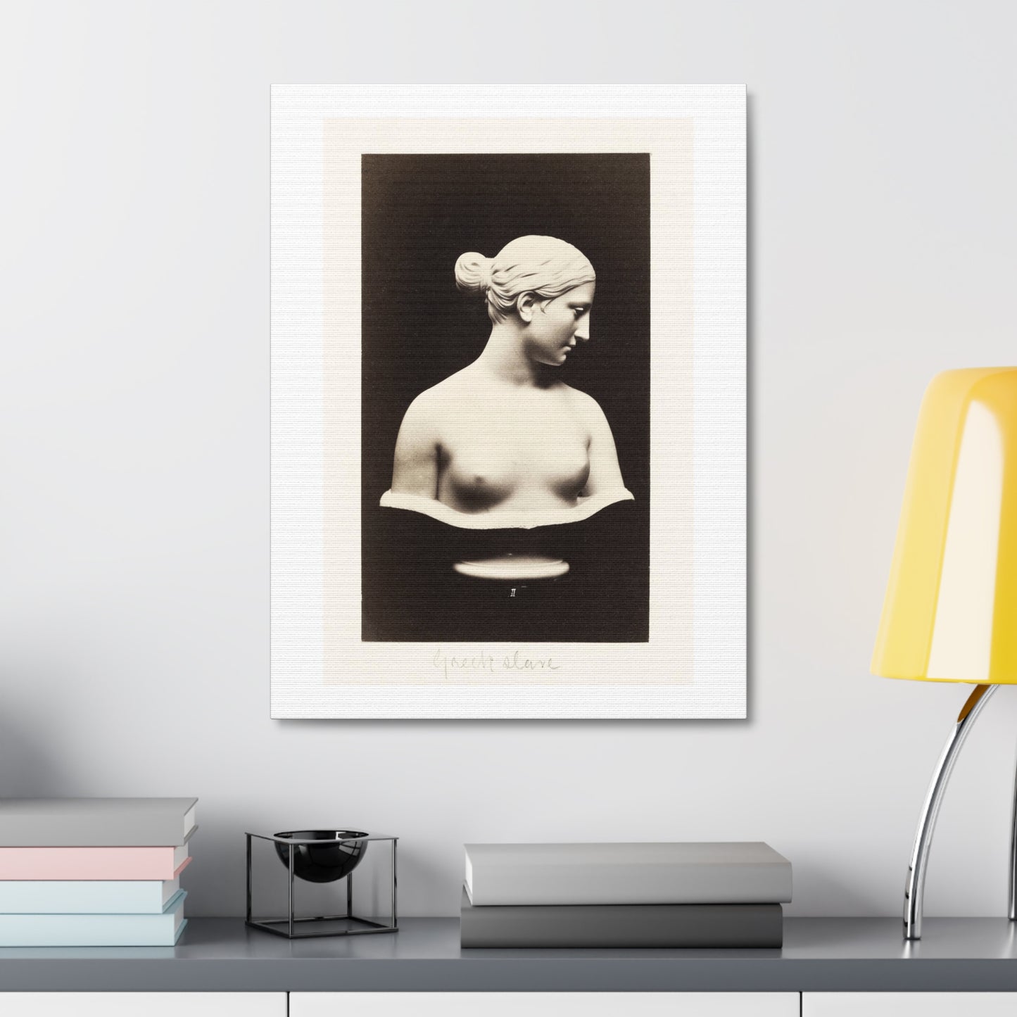 Bust of Greek Slave Photographic Art (1846) by Hiram Powers, from the Original, Print on Canvas