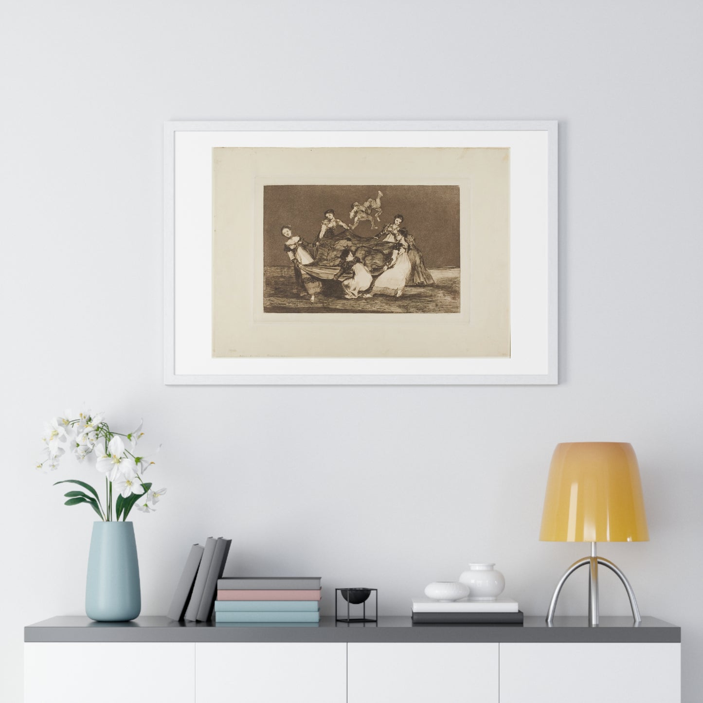 Heavier than a Dead Donkey, from Los Proverbios (1815) by Francisco José de Goya y Lucientes, Framed Print