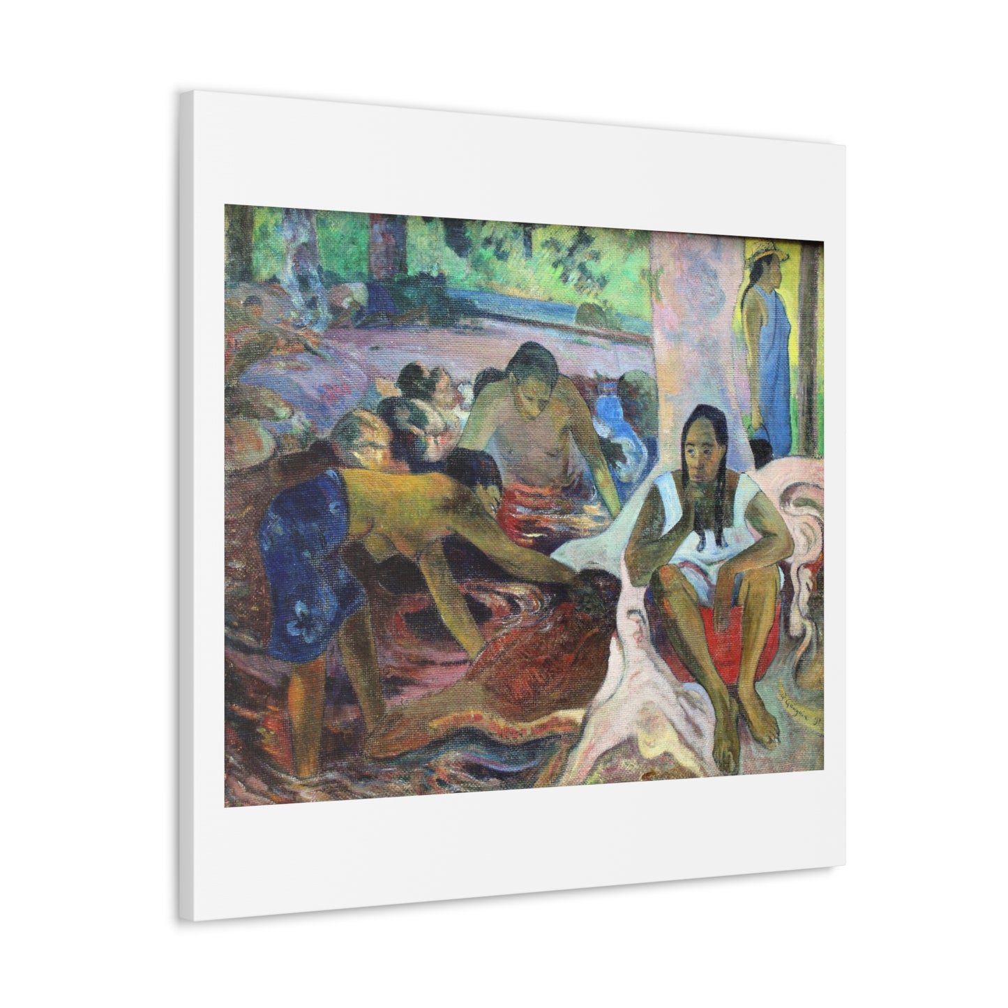 Tahitian Fisherwomen (1891) by Paul Gauguin, Art Print from the Original on Satin Canvas