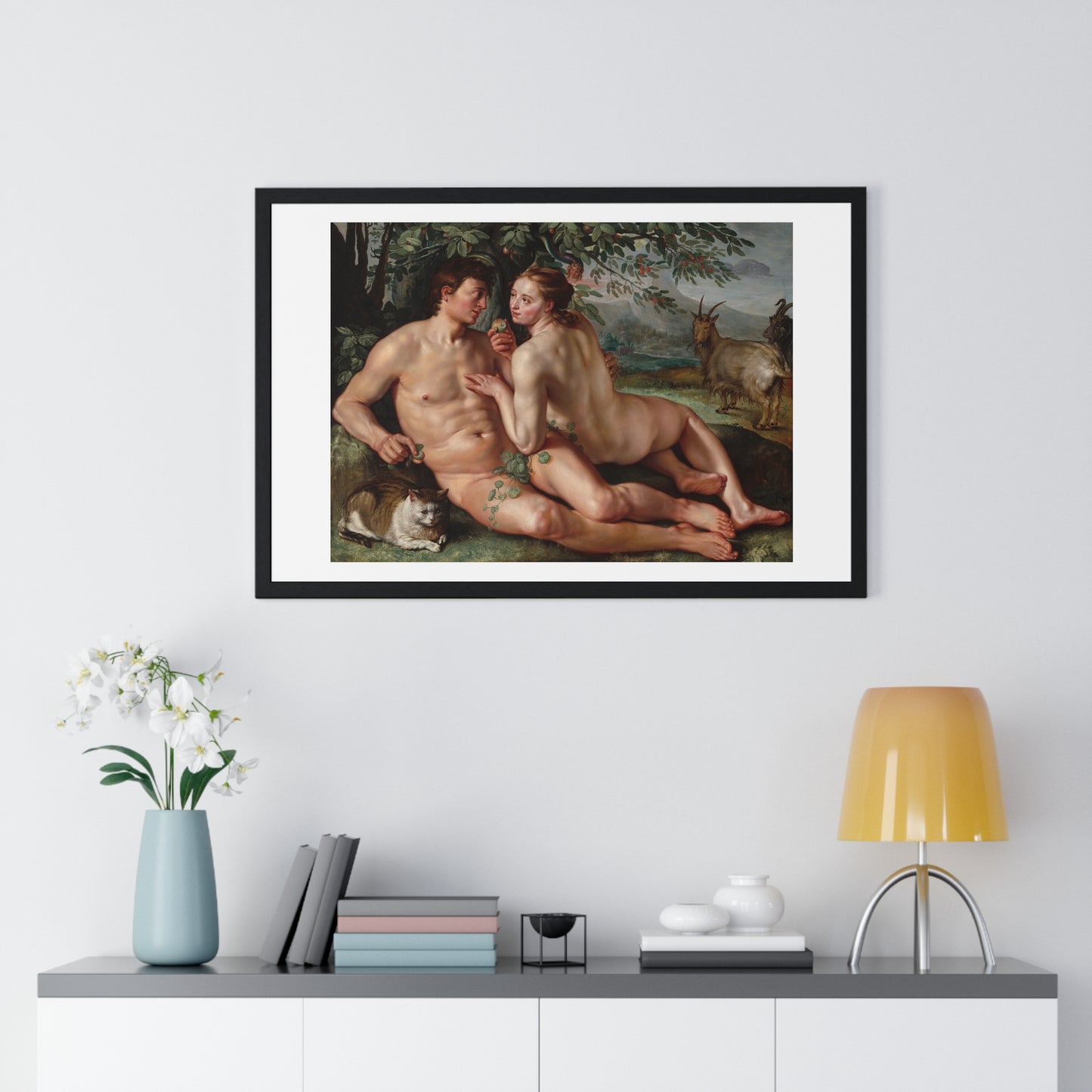 The Fall of Man (1616) by Hendrick Goltzius, from the Original, Framed Print