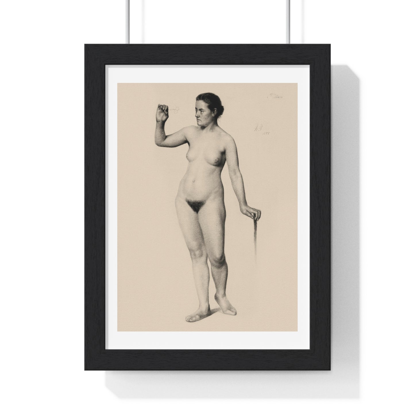 Female Nude Holding a Clove (1888) by Edwin Wallace Fillmore from the Original, Framed Art Print