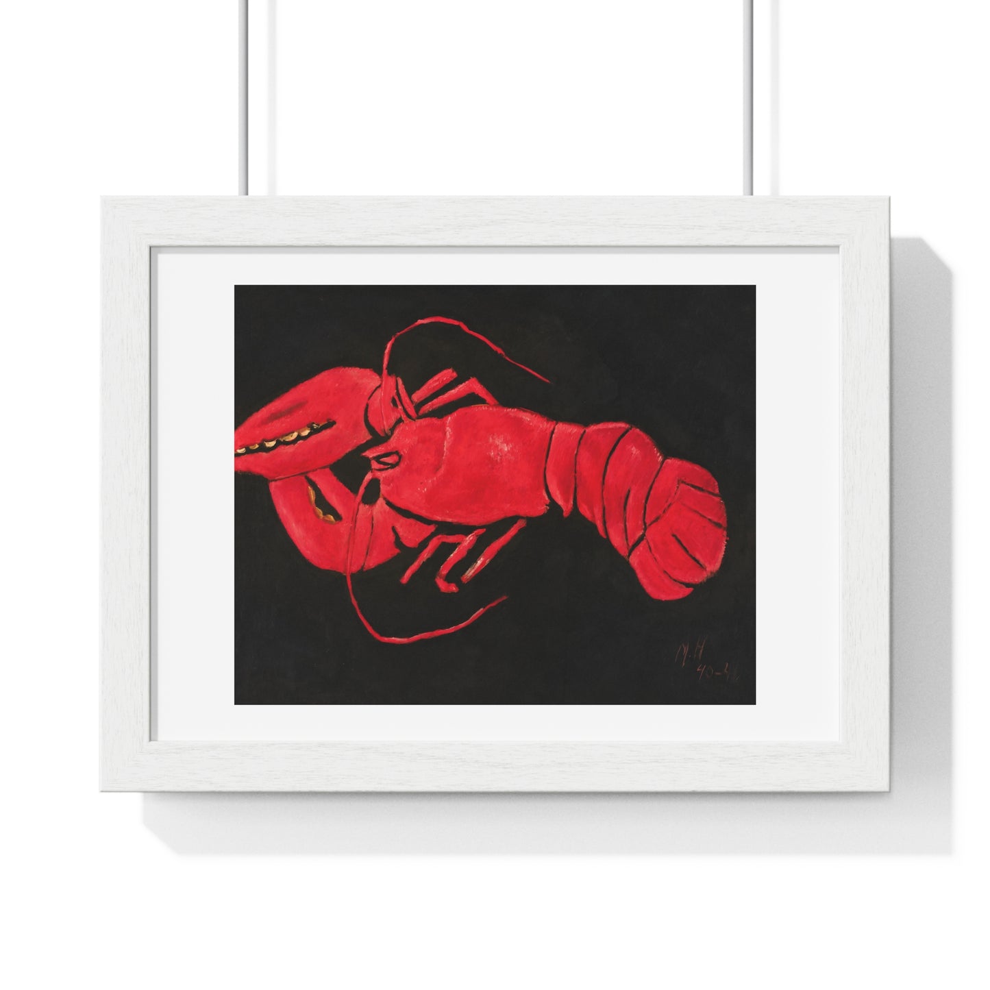 Lobster on Black Background (1940–1941) by Marsden Hartley, from the Original, Framed Art Print