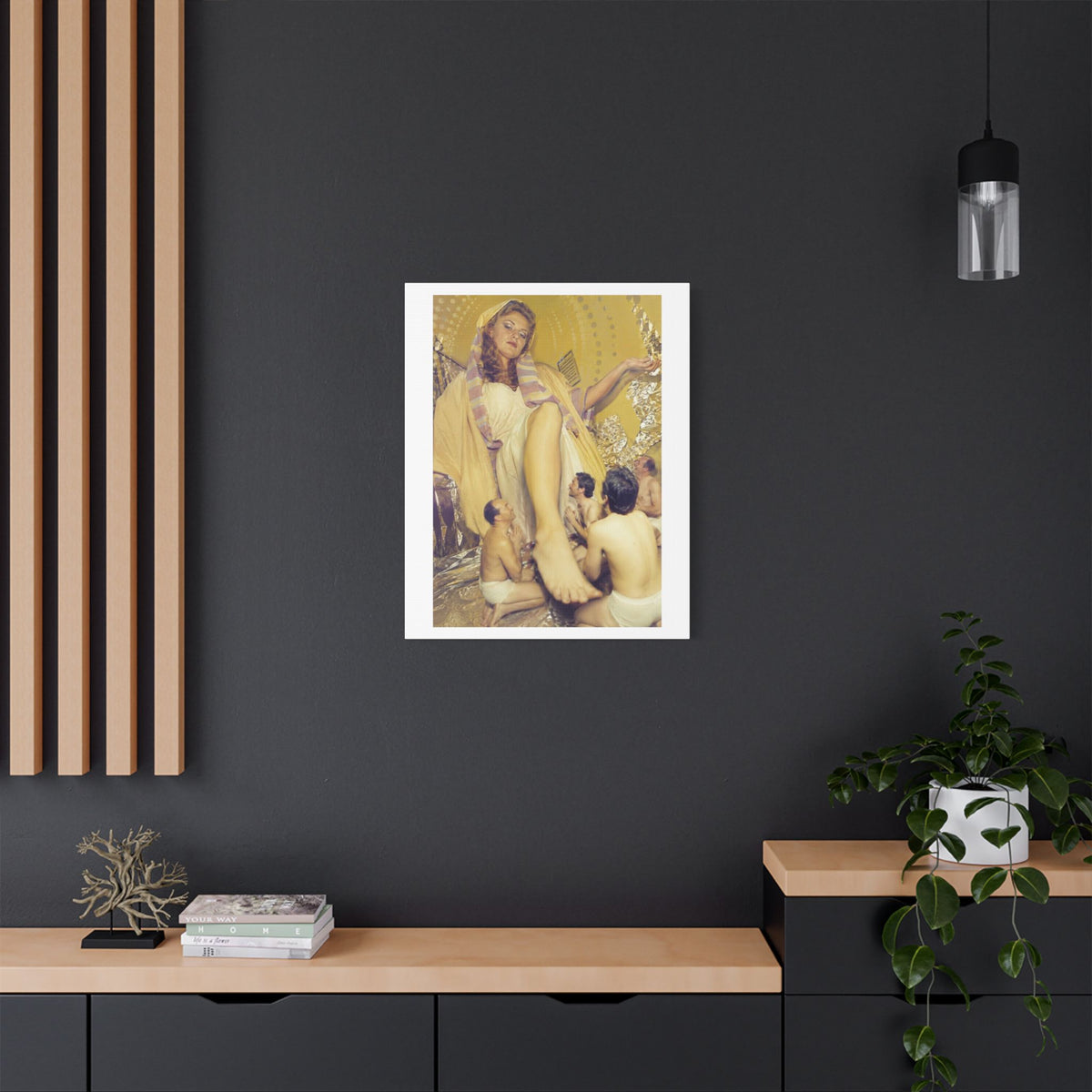 Cinematic Golden Goddess, Satin Canvas Wall Art