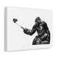 Gorilla with Selfie Stick, Absudist Art Print on Satin Canvas