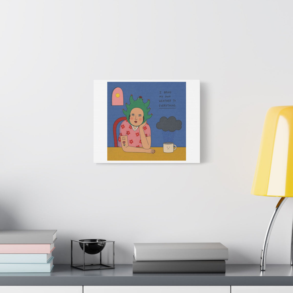 It's Fine V, Cartoon Art Print on Canvas