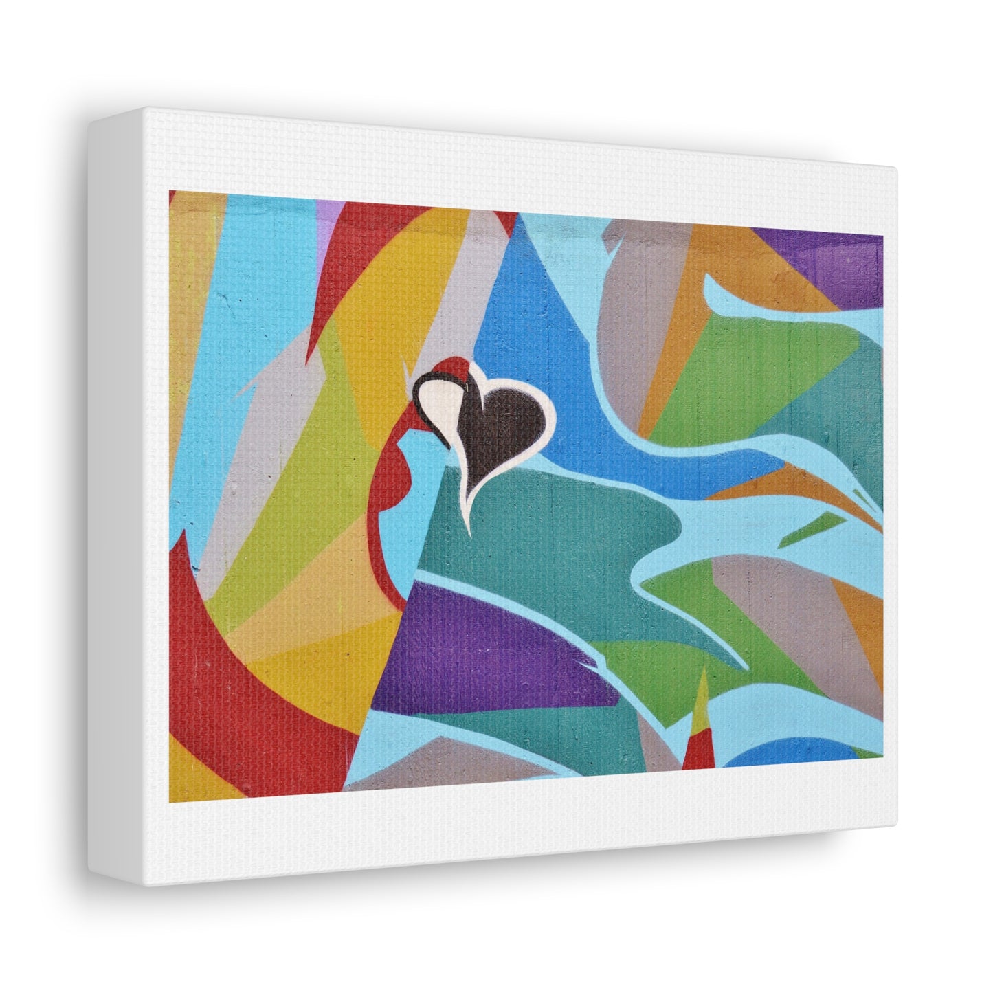 Street Graffiti Art, Abstract Lost Heart, from the Original, Print on Canvas