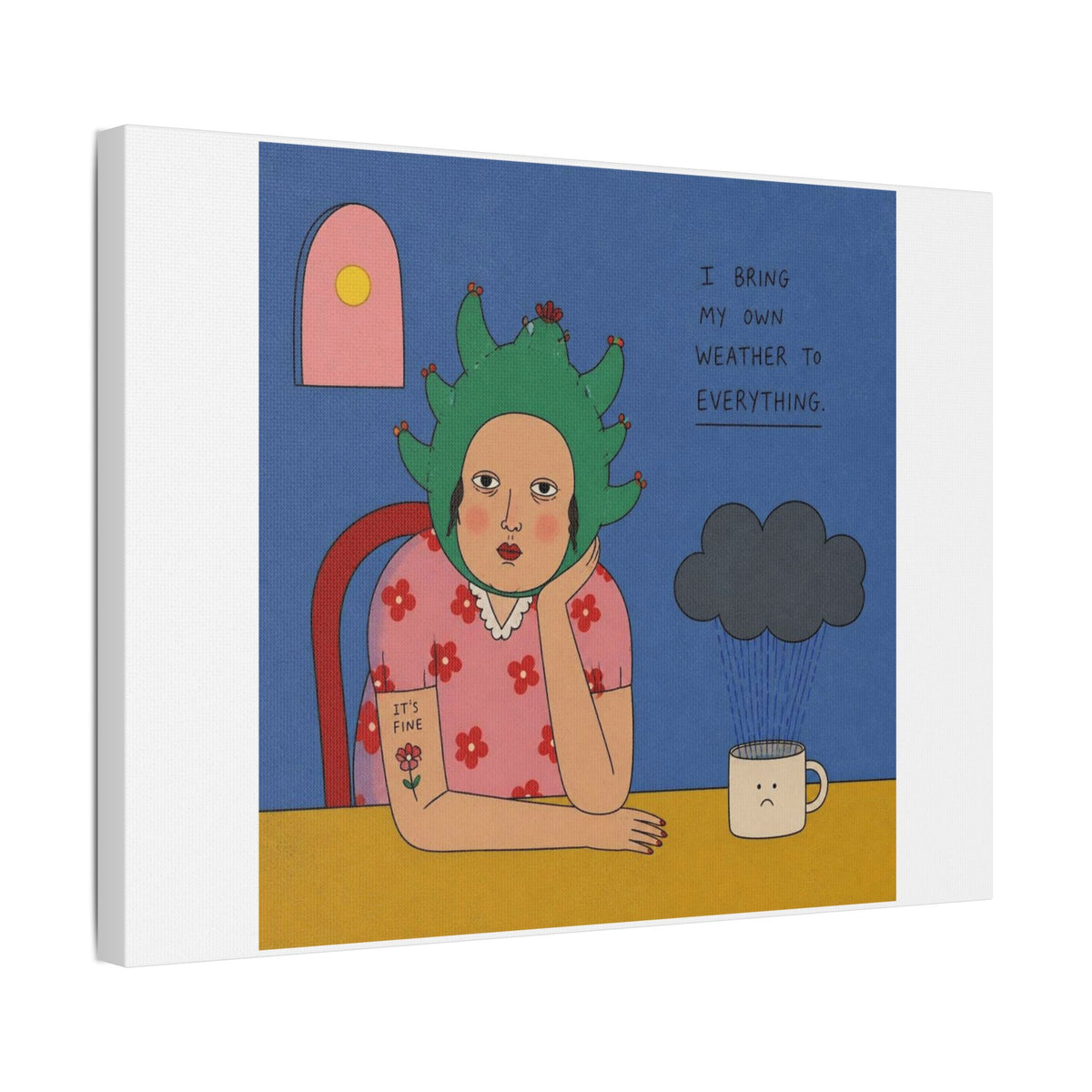 It's Fine V, Cartoon Art Print on Canvas