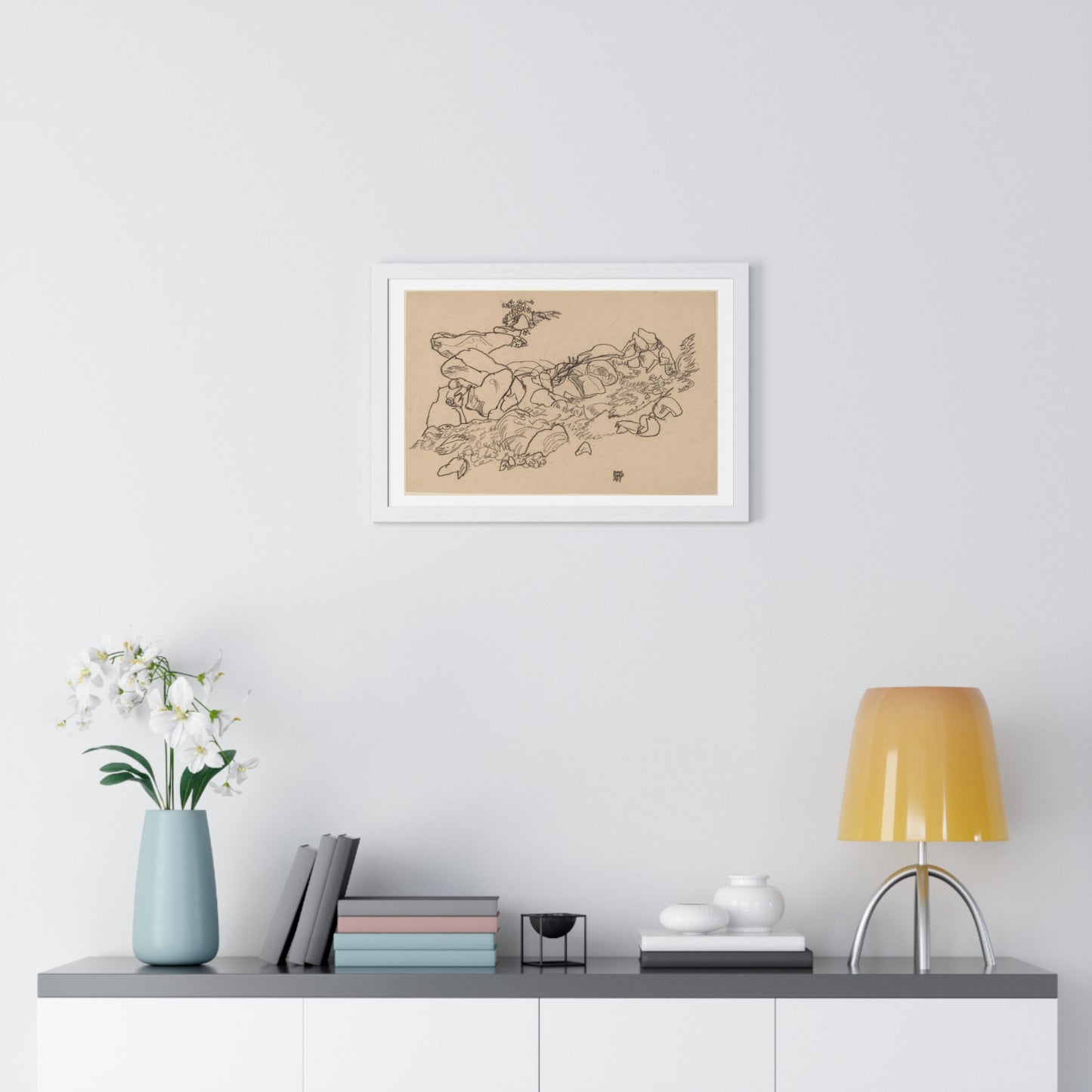 Mountain Stream (1917) by Egon Schiele, from the Original, Framed Art Print