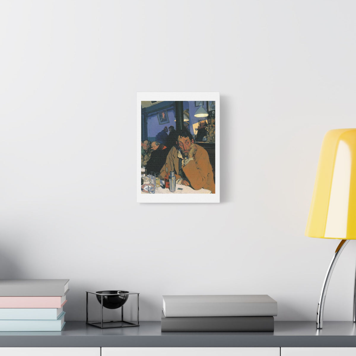 Café Art, Print on Satin Canvas, Stretched