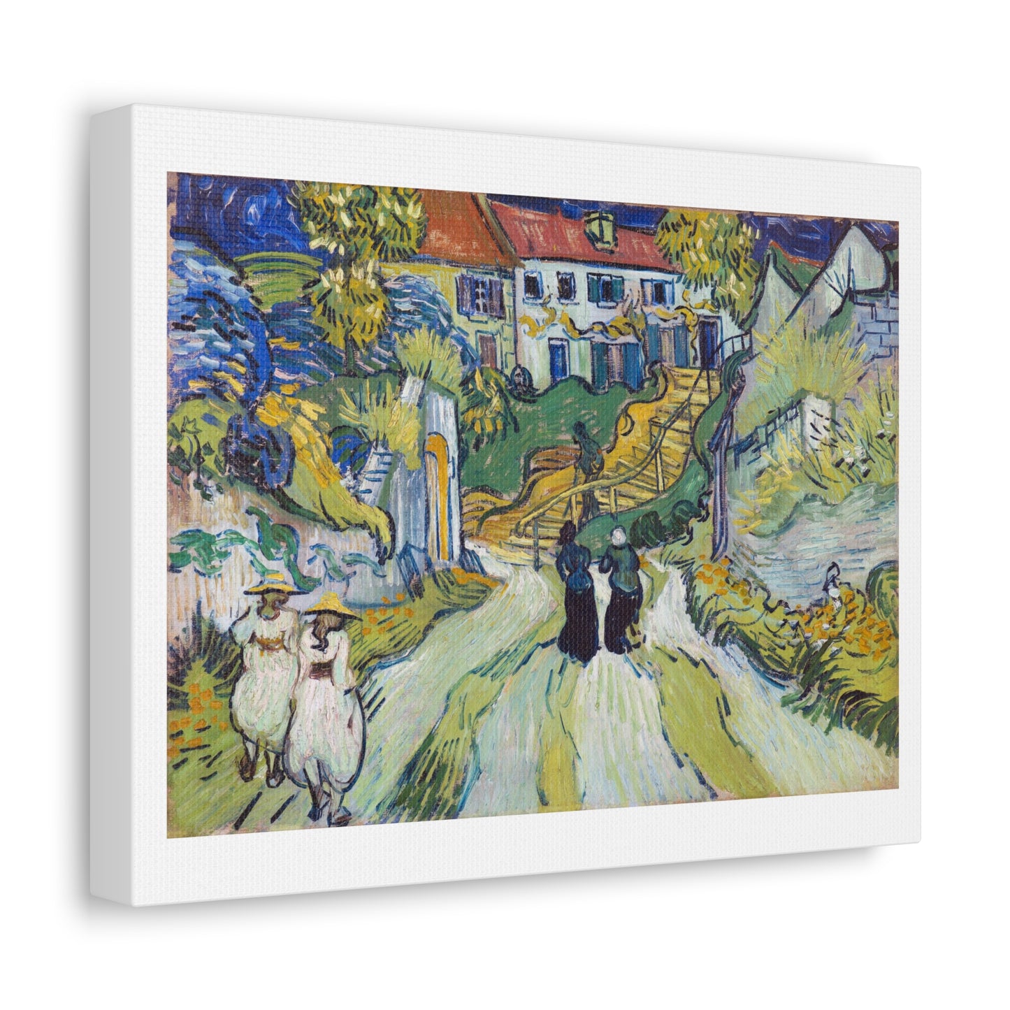 Stairway at Auvers (1890) by Vincent van Gogh, Art Print from the Original on Canvas