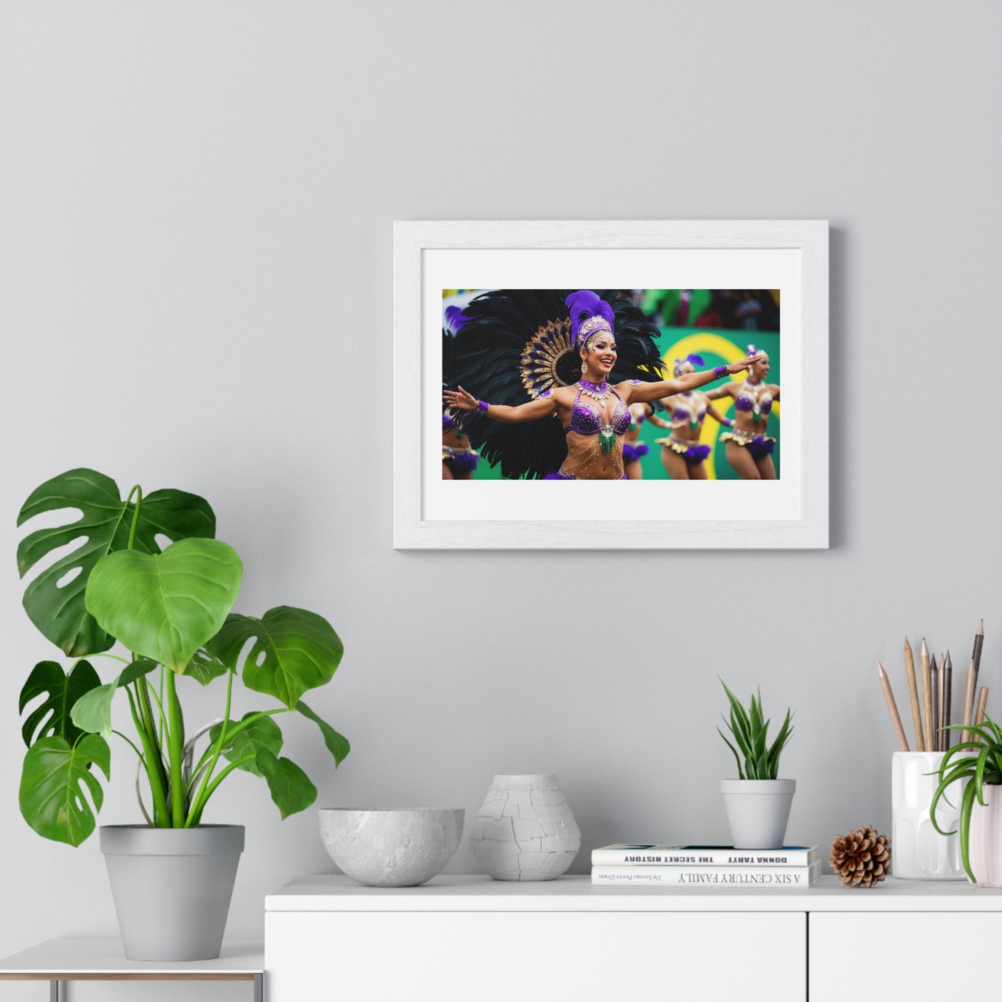 Brazilian Carnival Dancer 'Designed by AI' Framed Art Print