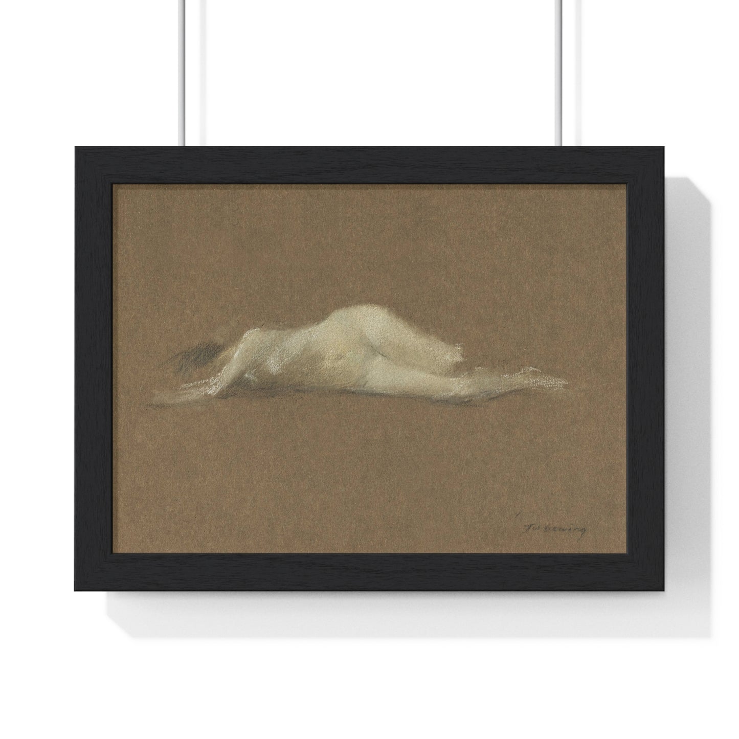 Nude Woman on Her Side by Thomas Wilmer Dewing from the Original, Framed Art Print