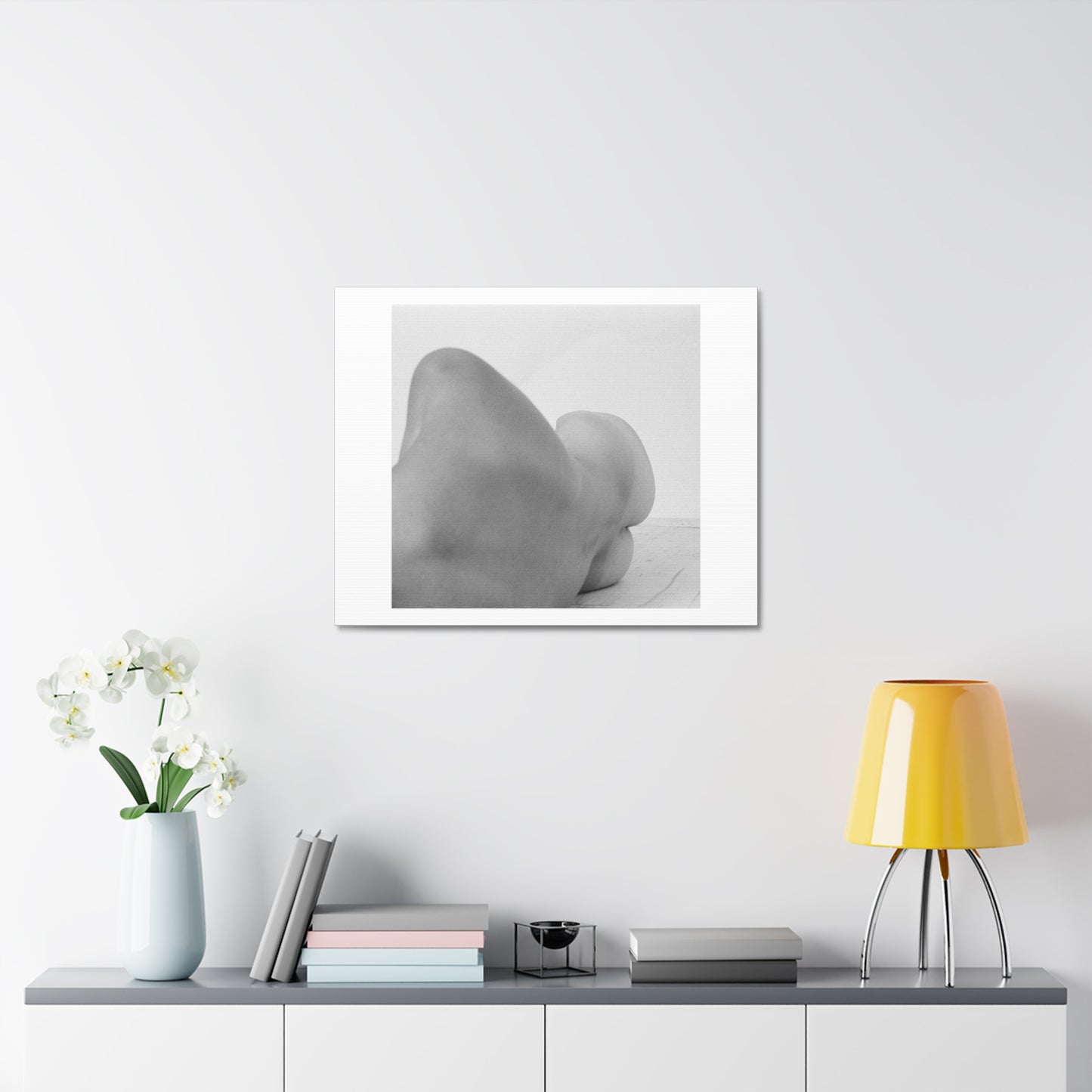 Woman's Body Black & White Photographic Art Print on Satin Canvas