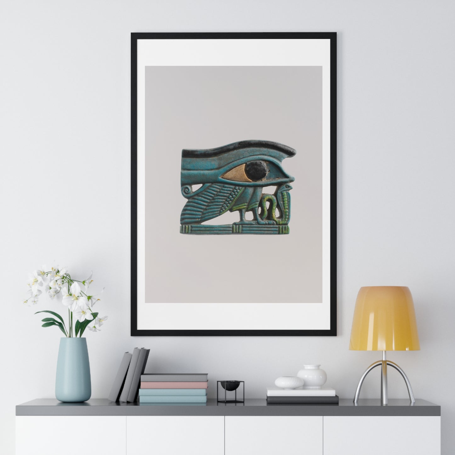 Wedjat Eye Amulet (circa 1070-664 BC) from the Original, Framed Art Print