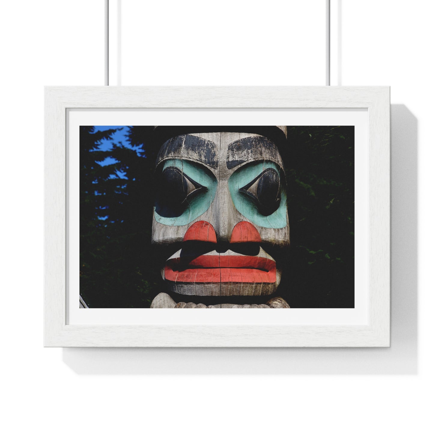 Totem Poles and Masks, from the Original, Framed Art Print