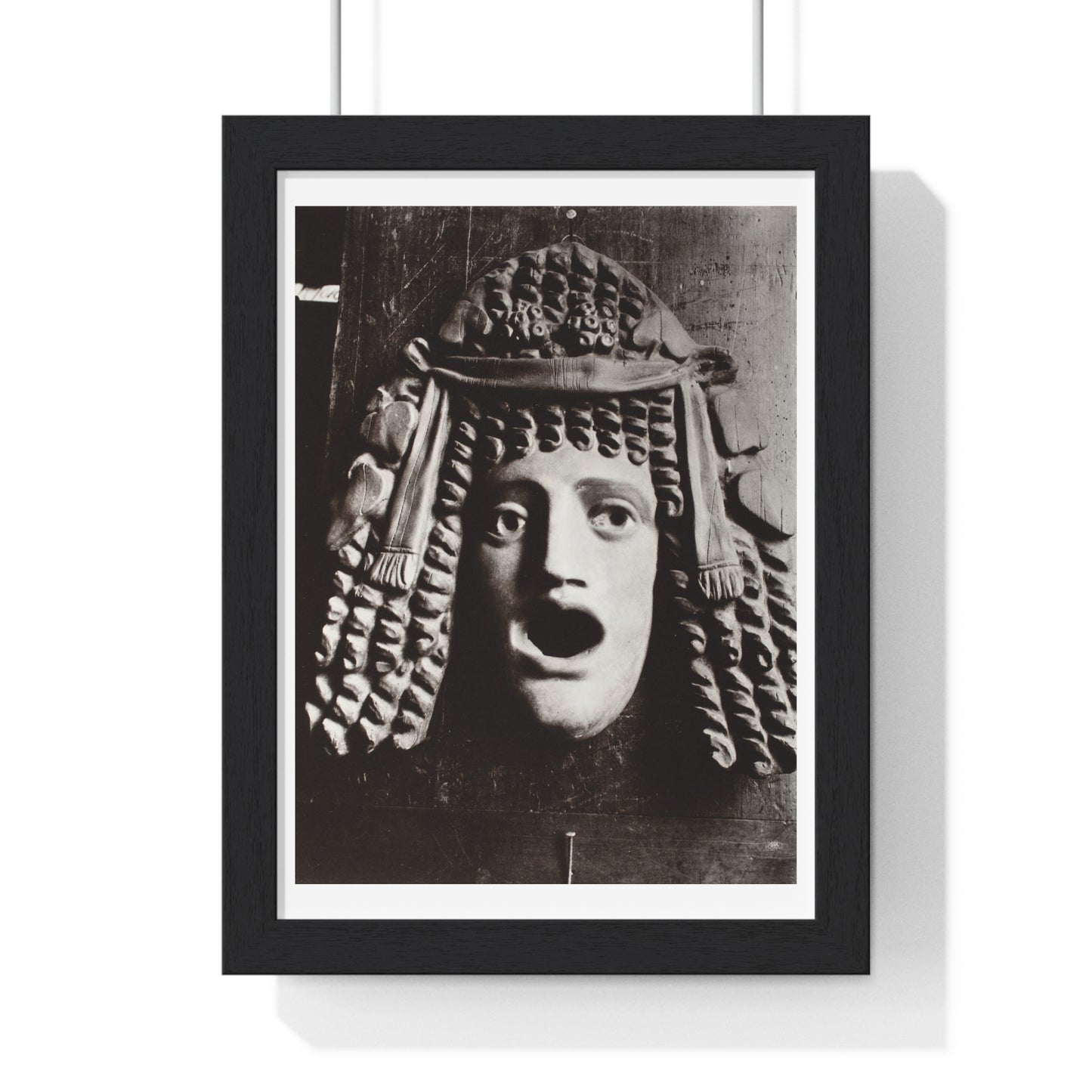 Masque Antique (1923-1924) by Eugène Atget, from the Original, Wooden Framed Art Print