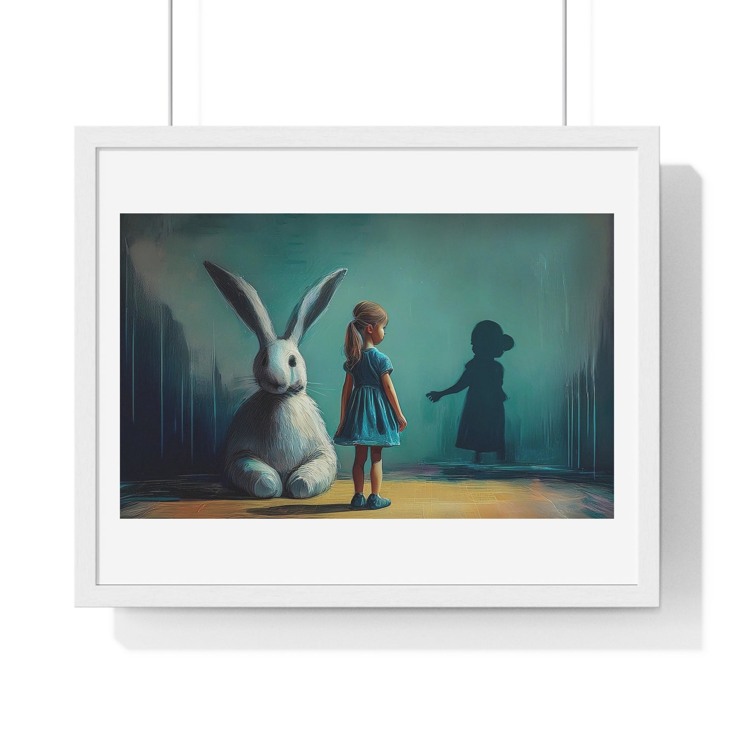 What the Rabbit Knew, the Girl Didn't 'Designed by AI' Framed Art Print