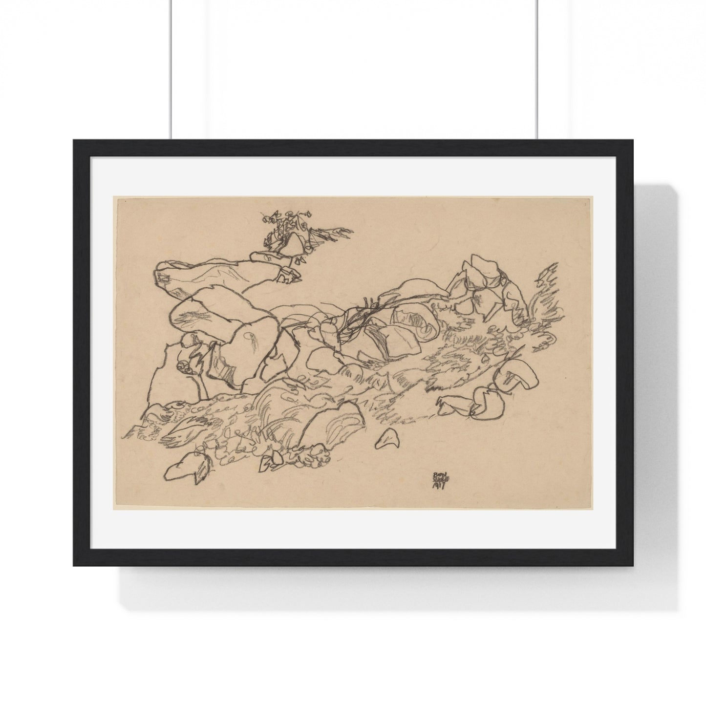 Mountain Stream (1917) by Egon Schiele, from the Original, Framed Art Print