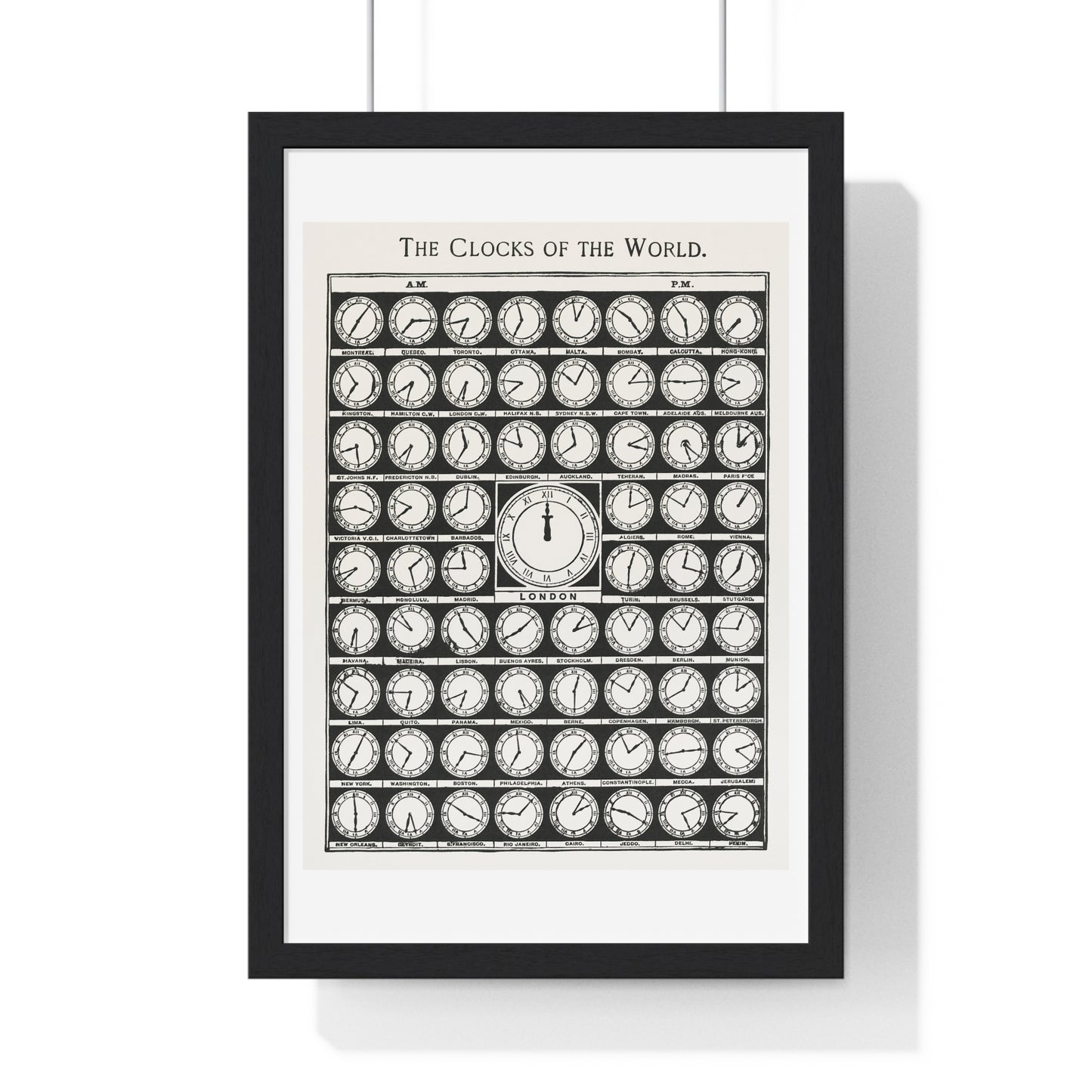 The Clocks of the World (1910) Vintage Illustration, from the Original, Framed Art Print