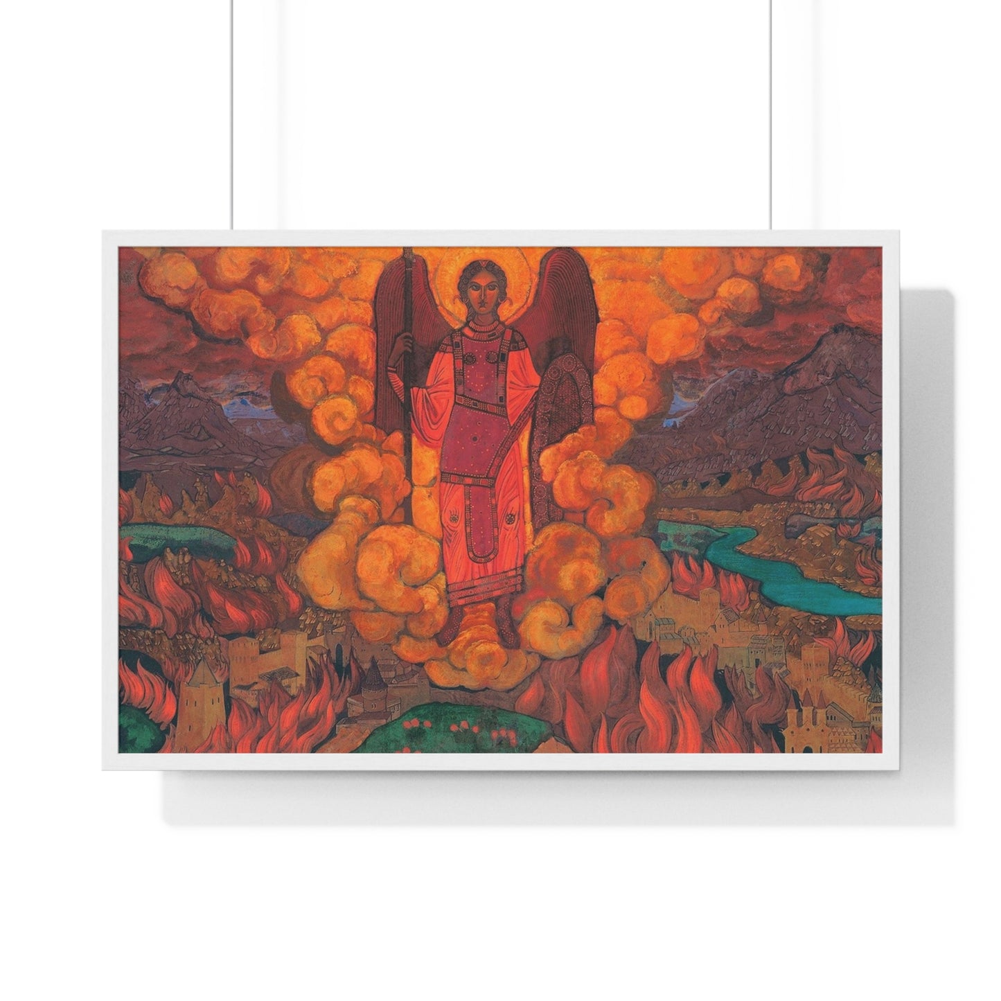 Last Angel (1912) Tempera on Cardboard by Nicholas Roerich from the Original, Framed Art Print