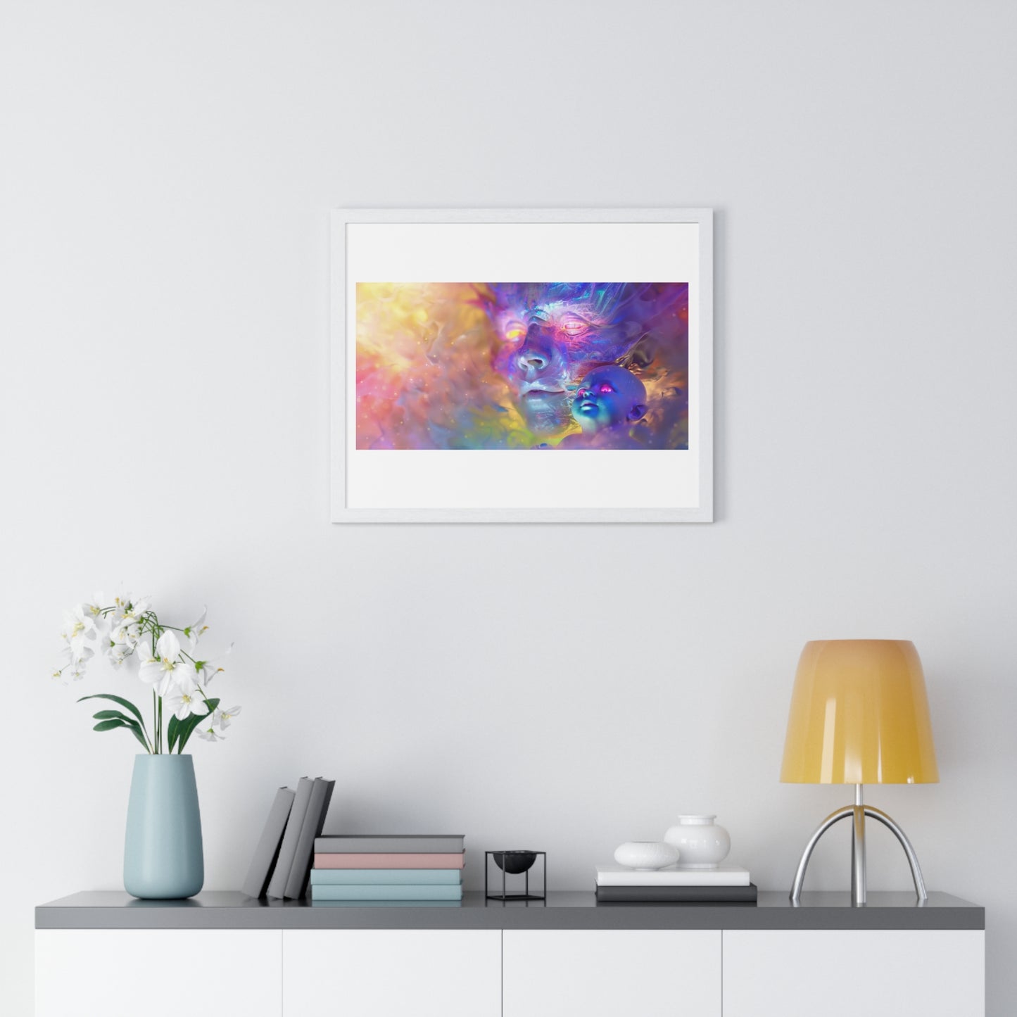 Faces of Ecstasy in Art 'Designed by AI, Framed Art Print